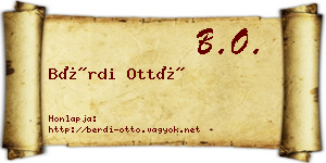 Bérdi Ottó névjegykártya